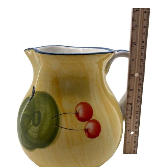 Vintage Italian Pitcher Hand Painted w Fruit International Italian Trader - Picture 10 of 12